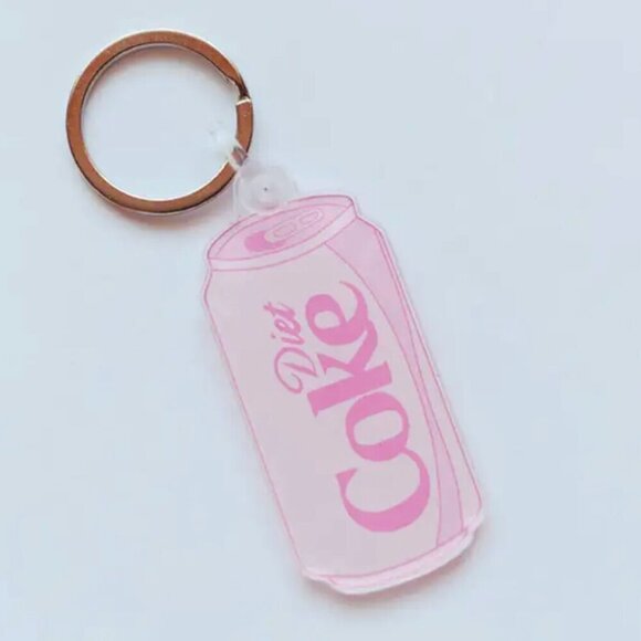 The Wild Clover Accessories - PINK DIET COKE ACRYLIC KEY CHAIN
